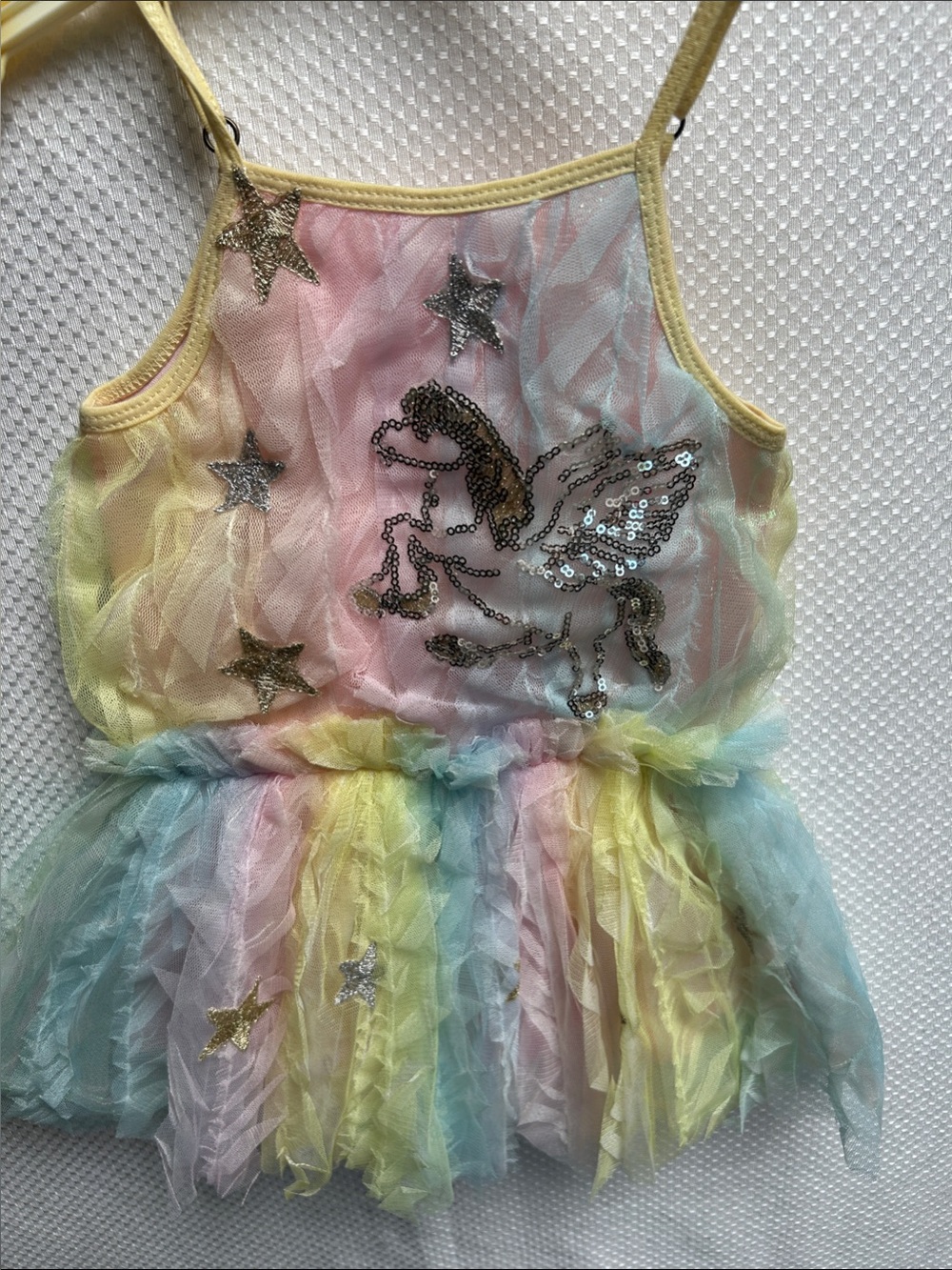 Baby Sara Pastel Rainbow Unicorn Sequin, Lined Tulle Dress. Size 18 months. NWT